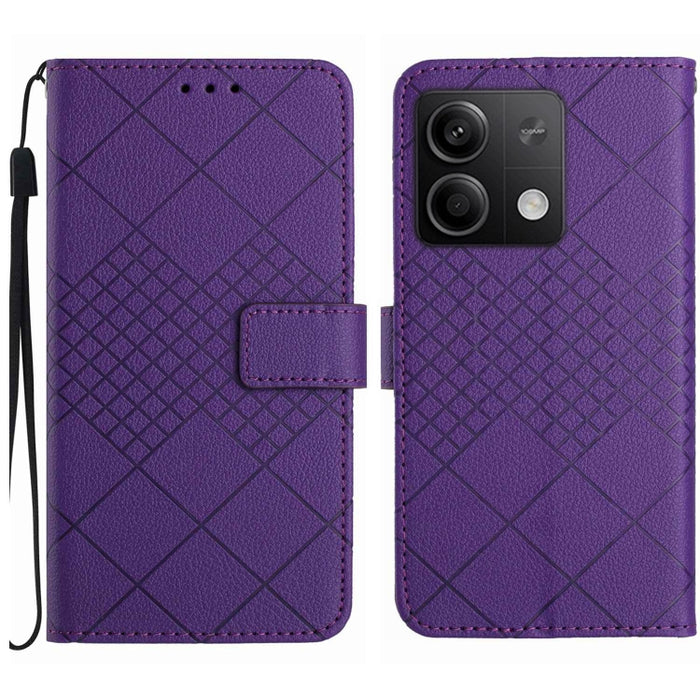 Funda para teléfono de cuero con textura de cuadrícula rómbica, For Xiaomi Redmi 13 4G Global / 5G Global, For Xiaomi Redmi A3, For Xiaomi Redmi Note 13 4G Global, For Xiaomi Redmi 13C 5G, For Xiaomi 14 Ultra, For Xiaomi 14 Pro, For Xiaomi 14          ...