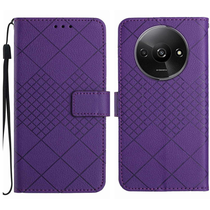 Funda para teléfono de cuero con textura de cuadrícula rómbica, For Xiaomi Redmi 13 4G Global / 5G Global, For Xiaomi Redmi A3, For Xiaomi Redmi Note 13 4G Global, For Xiaomi Redmi 13C 5G, For Xiaomi 14 Ultra, For Xiaomi 14 Pro, For Xiaomi 14          ...