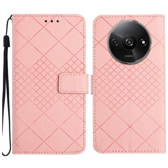 Funda para teléfono de cuero con textura de cuadrícula rómbica, For Xiaomi Redmi 13 4G Global / 5G Global, For Xiaomi Redmi A3, For Xiaomi Redmi Note 13 4G Global, For Xiaomi Redmi 13C 5G, For Xiaomi 14 Ultra, For Xiaomi 14 Pro, For Xiaomi 14          ...