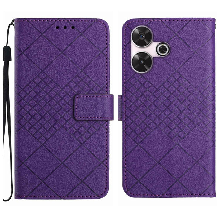 Funda para teléfono de cuero con textura de cuadrícula rómbica, For Xiaomi Redmi 13 4G Global / 5G Global, For Xiaomi Redmi A3, For Xiaomi Redmi Note 13 4G Global, For Xiaomi Redmi 13C 5G, For Xiaomi 14 Ultra, For Xiaomi 14 Pro, For Xiaomi 14          ...