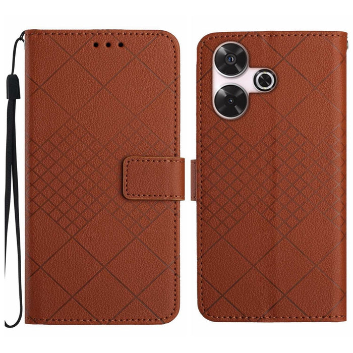 Funda para teléfono de cuero con textura de cuadrícula rómbica, For Xiaomi Redmi 13 4G Global / 5G Global, For Xiaomi Redmi A3, For Xiaomi Redmi Note 13 4G Global, For Xiaomi Redmi 13C 5G, For Xiaomi 14 Ultra, For Xiaomi 14 Pro, For Xiaomi 14          ...
