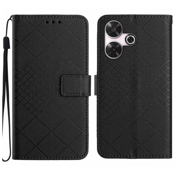 Funda para teléfono de cuero con textura de cuadrícula rómbica, For Xiaomi Redmi 13 4G Global / 5G Global, For Xiaomi Redmi A3, For Xiaomi Redmi Note 13 4G Global, For Xiaomi Redmi 13C 5G, For Xiaomi 14 Ultra, For Xiaomi 14 Pro, For Xiaomi 14          ...