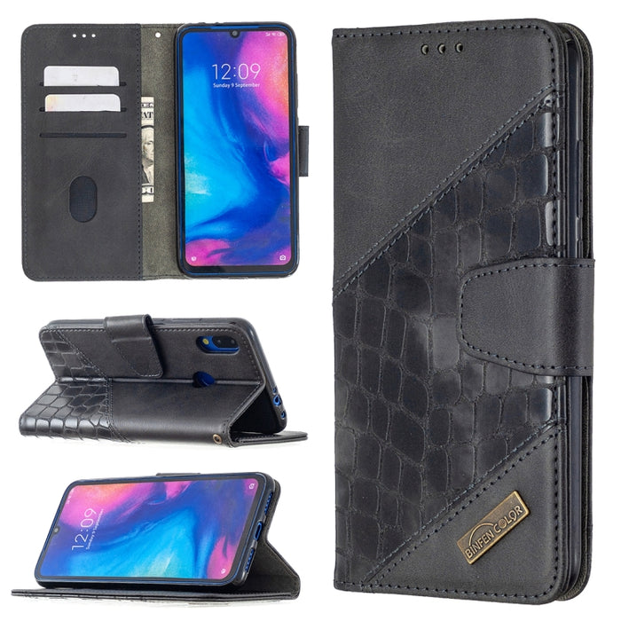 Funda de cuero PU con tapa horizontal y textura de cocodrilo a juego con billetera, soporte y ranuras para tarjetas, For Xiaomi Redmi Note 7, For Xiaomi Redmi Note 9 Pro