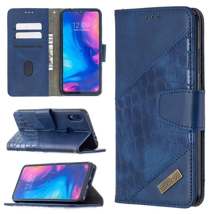 Funda de cuero PU con tapa horizontal y textura de cocodrilo a juego con billetera, soporte y ranuras para tarjetas, For Xiaomi Redmi Note 7, For Xiaomi Redmi Note 9 Pro