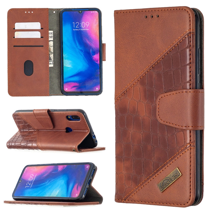 Funda de cuero PU con tapa horizontal y textura de cocodrilo a juego con billetera, soporte y ranuras para tarjetas, For Xiaomi Redmi Note 7, For Xiaomi Redmi Note 9 Pro