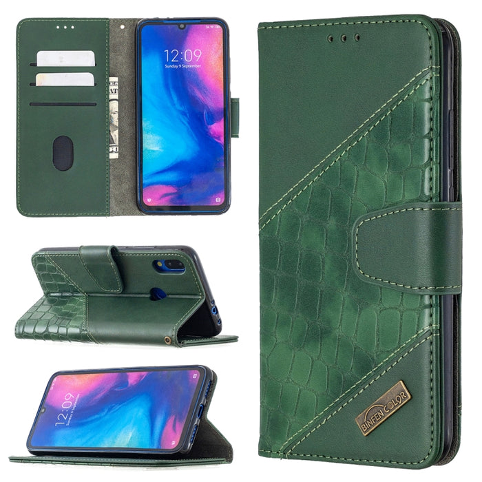 Funda de cuero PU con tapa horizontal y textura de cocodrilo a juego con billetera, soporte y ranuras para tarjetas, For Xiaomi Redmi Note 7, For Xiaomi Redmi Note 9 Pro