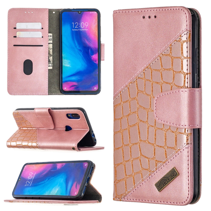 Funda de cuero PU con tapa horizontal y textura de cocodrilo a juego con billetera, soporte y ranuras para tarjetas, For Xiaomi Redmi Note 7, For Xiaomi Redmi Note 9 Pro
