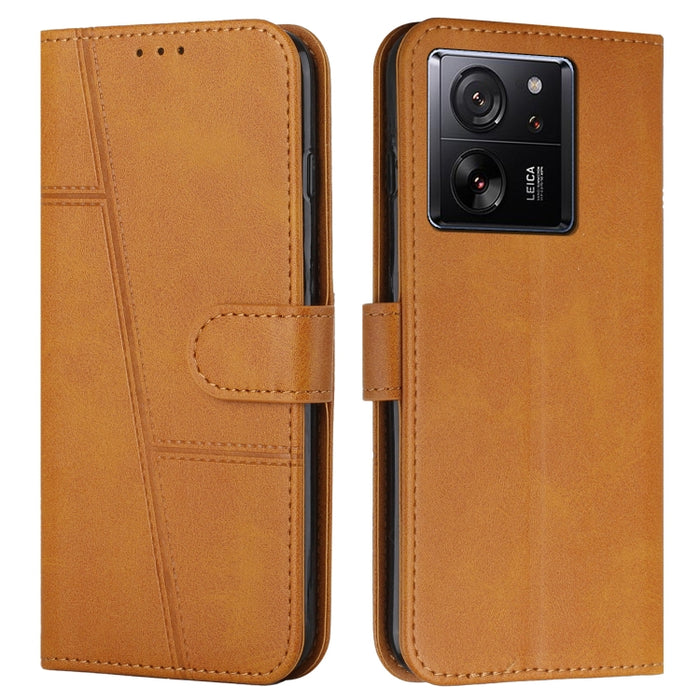 Funda para teléfono de cuero con hebilla y textura de becerro con costuras, For Xiaomi 14 pro, For Xiaomi 13T / Xiaomi 13T Pro, For Xiaomi 14, For Xiaomi Redmi Note 13, For Xiaomi Redmi 13C, For Xiaomi Redmi Note 13 pro+, For Xiaomi Redmi Note 13 pro