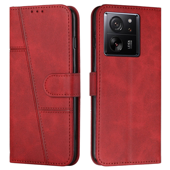 Funda para teléfono de cuero con hebilla y textura de becerro con costuras, For Xiaomi 14 pro, For Xiaomi 13T / Xiaomi 13T Pro, For Xiaomi 14, For Xiaomi Redmi Note 13, For Xiaomi Redmi 13C, For Xiaomi Redmi Note 13 pro+, For Xiaomi Redmi Note 13 pro