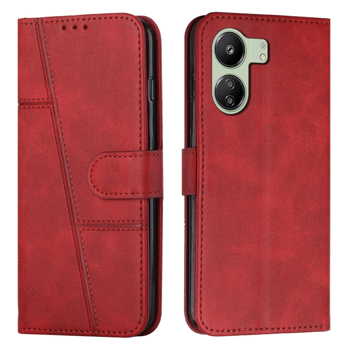 Funda para teléfono de cuero con hebilla y textura de becerro con costuras, For Xiaomi 14 pro, For Xiaomi 13T / Xiaomi 13T Pro, For Xiaomi 14, For Xiaomi Redmi Note 13, For Xiaomi Redmi 13C, For Xiaomi Redmi Note 13 pro+, For Xiaomi Redmi Note 13 pro