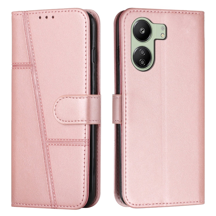 Funda para teléfono de cuero con hebilla y textura de becerro con costuras, For Xiaomi 14 pro, For Xiaomi 13T / Xiaomi 13T Pro, For Xiaomi 14, For Xiaomi Redmi Note 13, For Xiaomi Redmi 13C, For Xiaomi Redmi Note 13 pro+, For Xiaomi Redmi Note 13 pro