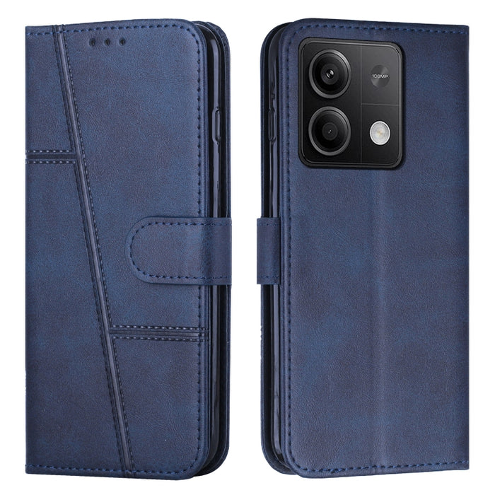 Funda para teléfono de cuero con hebilla y textura de becerro con costuras, For Xiaomi 14 pro, For Xiaomi 13T / Xiaomi 13T Pro, For Xiaomi 14, For Xiaomi Redmi Note 13, For Xiaomi Redmi 13C, For Xiaomi Redmi Note 13 pro+, For Xiaomi Redmi Note 13 pro
