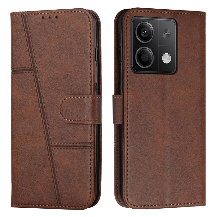Funda para teléfono de cuero con hebilla y textura de becerro con costuras, For Xiaomi 14 pro, For Xiaomi 13T / Xiaomi 13T Pro, For Xiaomi 14, For Xiaomi Redmi Note 13, For Xiaomi Redmi 13C, For Xiaomi Redmi Note 13 pro+, For Xiaomi Redmi Note 13 pro