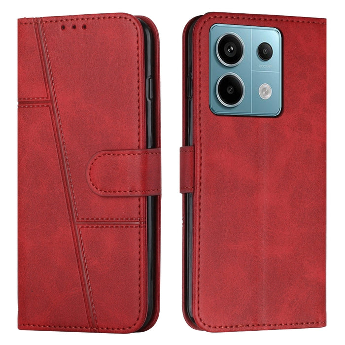 Funda para teléfono de cuero con hebilla y textura de becerro con costuras, For Xiaomi 14 pro, For Xiaomi 13T / Xiaomi 13T Pro, For Xiaomi 14, For Xiaomi Redmi Note 13, For Xiaomi Redmi 13C, For Xiaomi Redmi Note 13 pro+, For Xiaomi Redmi Note 13 pro
