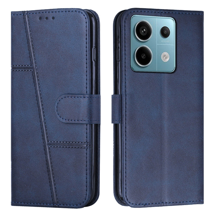 Funda para teléfono de cuero con hebilla y textura de becerro con costuras, For Xiaomi 14 pro, For Xiaomi 13T / Xiaomi 13T Pro, For Xiaomi 14, For Xiaomi Redmi Note 13, For Xiaomi Redmi 13C, For Xiaomi Redmi Note 13 pro+, For Xiaomi Redmi Note 13 pro