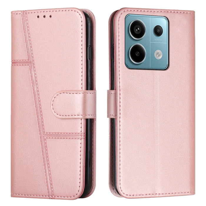 Funda para teléfono de cuero con hebilla y textura de becerro con costuras, For Xiaomi 14 pro, For Xiaomi 13T / Xiaomi 13T Pro, For Xiaomi 14, For Xiaomi Redmi Note 13, For Xiaomi Redmi 13C, For Xiaomi Redmi Note 13 pro+, For Xiaomi Redmi Note 13 pro