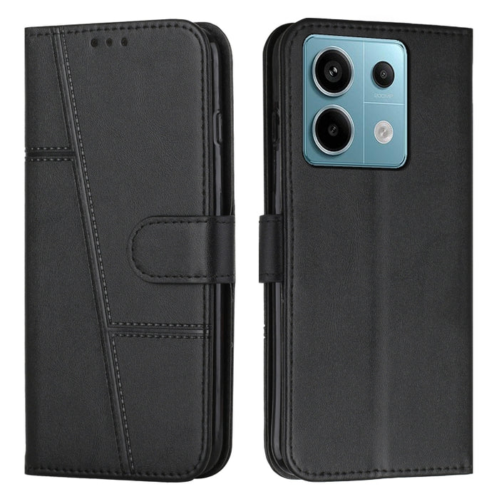 Funda para teléfono de cuero con hebilla y textura de becerro con costuras, For Xiaomi 14 pro, For Xiaomi 13T / Xiaomi 13T Pro, For Xiaomi 14, For Xiaomi Redmi Note 13, For Xiaomi Redmi 13C, For Xiaomi Redmi Note 13 pro+, For Xiaomi Redmi Note 13 pro