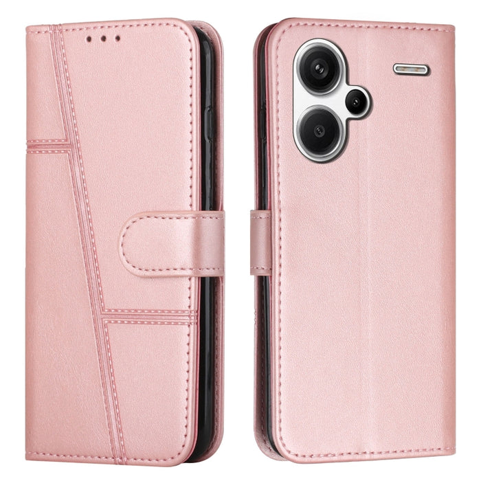 Funda para teléfono de cuero con hebilla y textura de becerro con costuras, For Xiaomi 14 pro, For Xiaomi 13T / Xiaomi 13T Pro, For Xiaomi 14, For Xiaomi Redmi Note 13, For Xiaomi Redmi 13C, For Xiaomi Redmi Note 13 pro+, For Xiaomi Redmi Note 13 pro