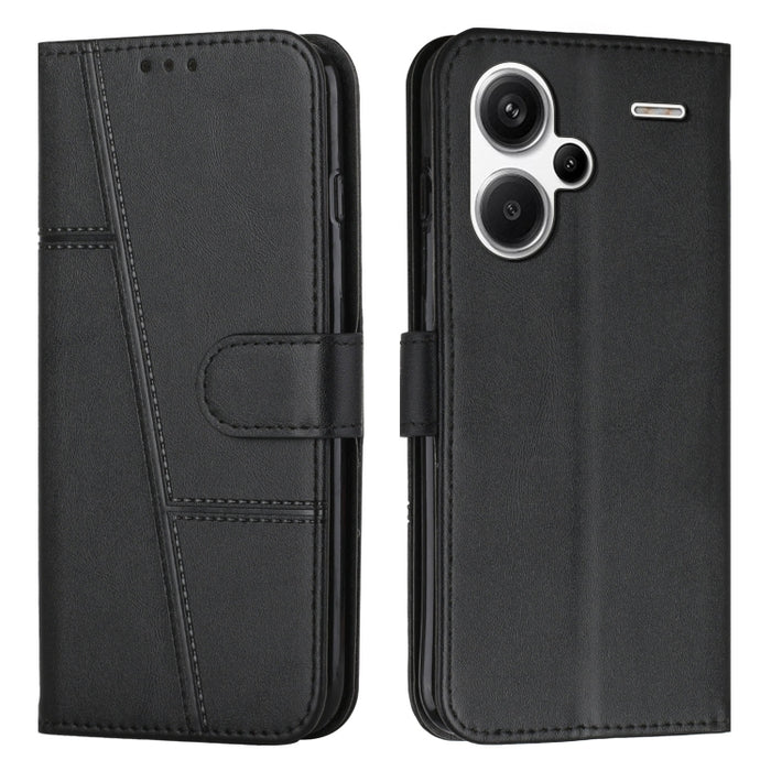 Funda para teléfono de cuero con hebilla y textura de becerro con costuras, For Xiaomi 14 pro, For Xiaomi 13T / Xiaomi 13T Pro, For Xiaomi 14, For Xiaomi Redmi Note 13, For Xiaomi Redmi 13C, For Xiaomi Redmi Note 13 pro+, For Xiaomi Redmi Note 13 pro