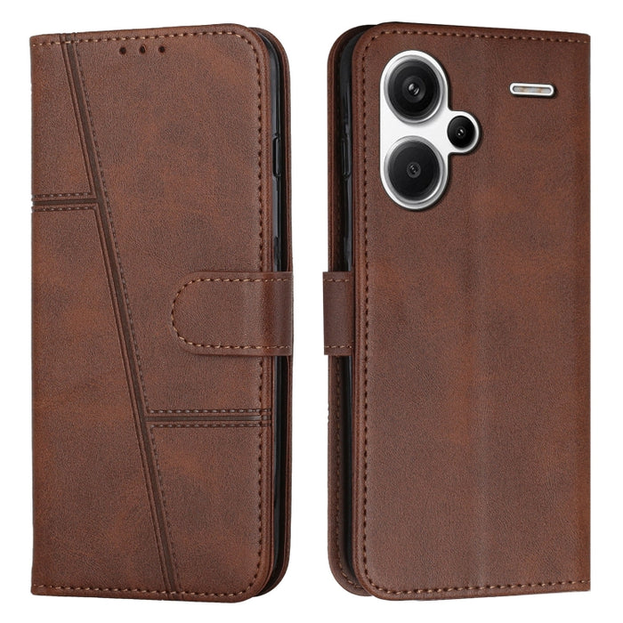 Funda para teléfono de cuero con hebilla y textura de becerro con costuras, For Xiaomi 14 pro, For Xiaomi 13T / Xiaomi 13T Pro, For Xiaomi 14, For Xiaomi Redmi Note 13, For Xiaomi Redmi 13C, For Xiaomi Redmi Note 13 pro+, For Xiaomi Redmi Note 13 pro