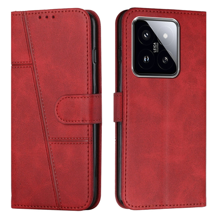 Funda para teléfono de cuero con hebilla y textura de becerro con costuras, For Xiaomi 14 pro, For Xiaomi 13T / Xiaomi 13T Pro, For Xiaomi 14, For Xiaomi Redmi Note 13, For Xiaomi Redmi 13C, For Xiaomi Redmi Note 13 pro+, For Xiaomi Redmi Note 13 pro