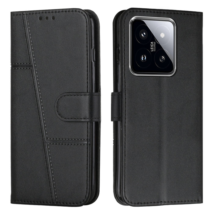 Funda para teléfono de cuero con hebilla y textura de becerro con costuras, For Xiaomi 14 pro, For Xiaomi 13T / Xiaomi 13T Pro, For Xiaomi 14, For Xiaomi Redmi Note 13, For Xiaomi Redmi 13C, For Xiaomi Redmi Note 13 pro+, For Xiaomi Redmi Note 13 pro