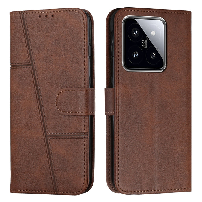 Funda para teléfono de cuero con hebilla y textura de becerro con costuras, For Xiaomi 14 pro, For Xiaomi 13T / Xiaomi 13T Pro, For Xiaomi 14, For Xiaomi Redmi Note 13, For Xiaomi Redmi 13C, For Xiaomi Redmi Note 13 pro+, For Xiaomi Redmi Note 13 pro