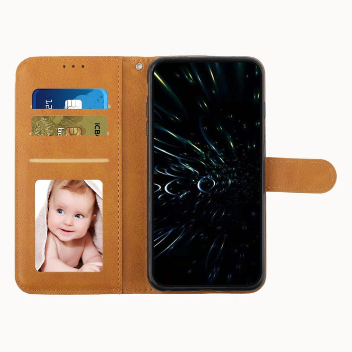 Funda para teléfono de cuero con hebilla y textura de becerro con costuras, For Xiaomi 14 pro, For Xiaomi 13T / Xiaomi 13T Pro, For Xiaomi 14, For Xiaomi Redmi Note 13, For Xiaomi Redmi 13C, For Xiaomi Redmi Note 13 pro+, For Xiaomi Redmi Note 13 pro