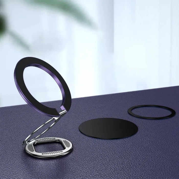ZF039 Soporte plegable con hebilla de anillo magnético MagSafe, ZF039 (Black), ZF039 (Blue), ZF039 (Purple), ZF039 (Silver)