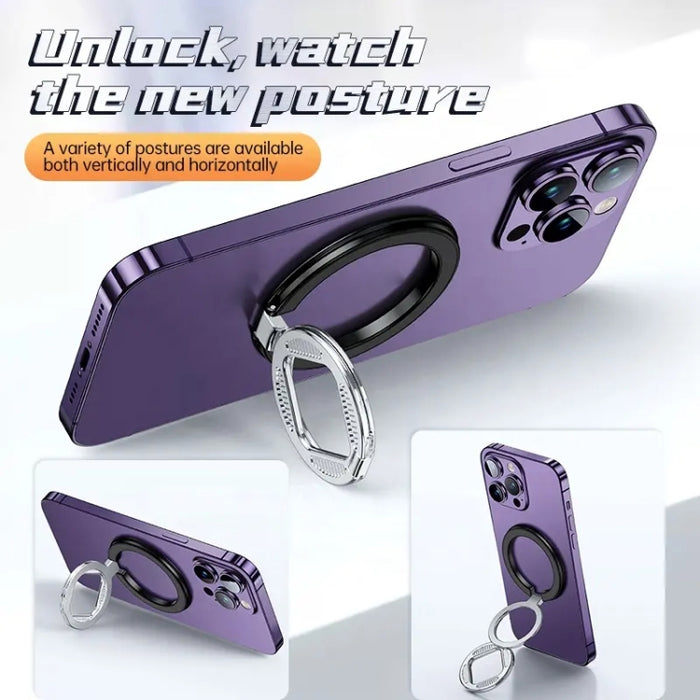 ZF039 Soporte plegable con hebilla de anillo magnético MagSafe, ZF039 (Black), ZF039 (Blue), ZF039 (Purple), ZF039 (Silver)