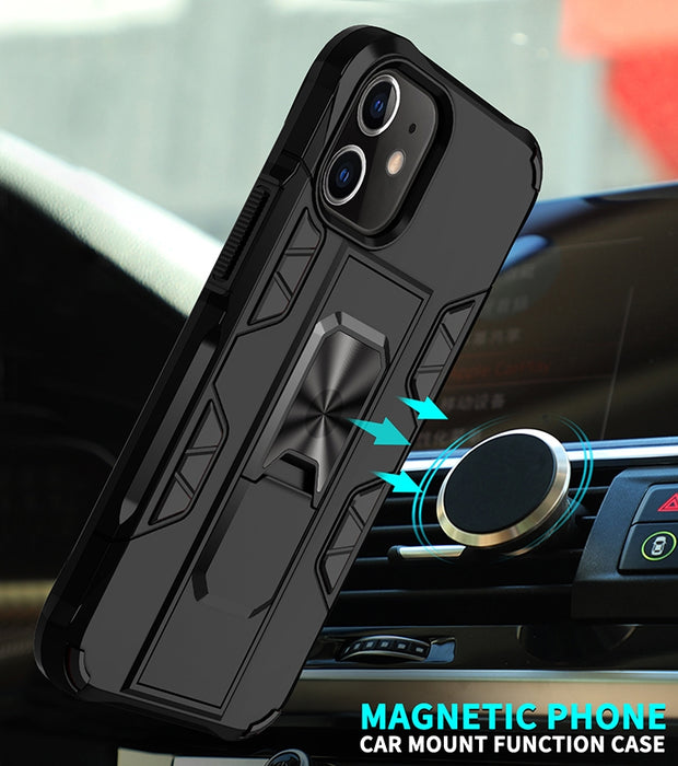 Funda protectora magnética Armor a prueba de golpes TPU + PC con soporte invisible
