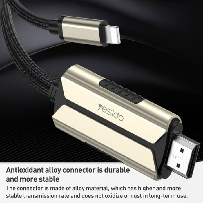 Yesido HM13 Cable adaptador HDTV de 2m y 8 pines a HDMI 1080P, HM13