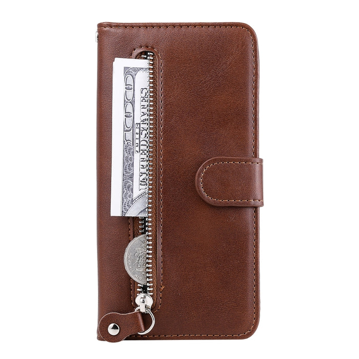 Funda de cuero con tapa horizontal y cremallera con textura de becerro a la moda con soporte y ranuras para tarjetas y función de billetera, For Xiaomi Mi Note 10 Lite, For Xiaomi Redmi Note 9 / 10X 5G