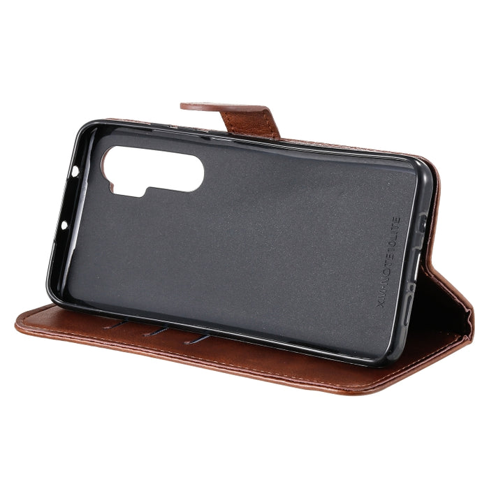 Funda de cuero con tapa horizontal y cremallera con textura de becerro a la moda con soporte y ranuras para tarjetas y función de billetera, For Xiaomi Mi Note 10 Lite, For Xiaomi Redmi Note 9 / 10X 5G