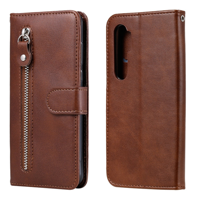 Funda de cuero con tapa horizontal y cremallera con textura de becerro a la moda con soporte y ranuras para tarjetas y función de billetera, For Xiaomi Mi Note 10 Lite, For Xiaomi Redmi Note 9 / 10X 5G