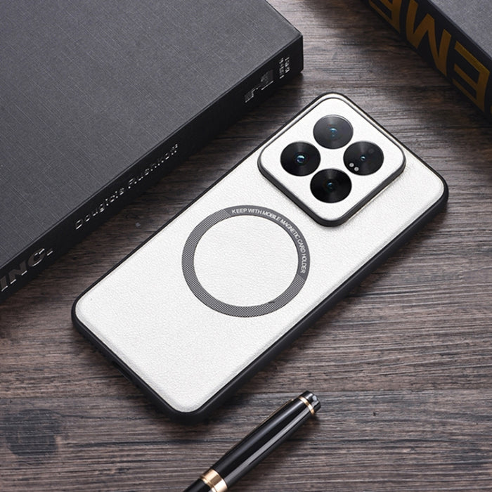 Caja magnética del teléfono de MagSafe de la PU de la textura del paño, For Xiaomi 17T 5G, For Xiaomi 17 Pro Max, For Xiaomi 15T Pro, For Xiaomi 15T, For Xiaomi 14T Pro, For Xiaomi 14T, For Xiaomi 14 Pro, For Xiaomi Redmi K60