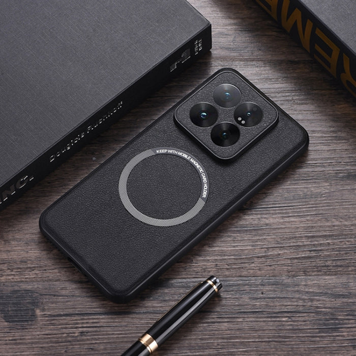 Caja magnética del teléfono de MagSafe de la PU de la textura del paño, For Xiaomi 17T 5G, For Xiaomi 17 Pro Max, For Xiaomi 15T Pro, For Xiaomi 15T, For Xiaomi 14T Pro, For Xiaomi 14T, For Xiaomi 14 Pro, For Xiaomi Redmi K60