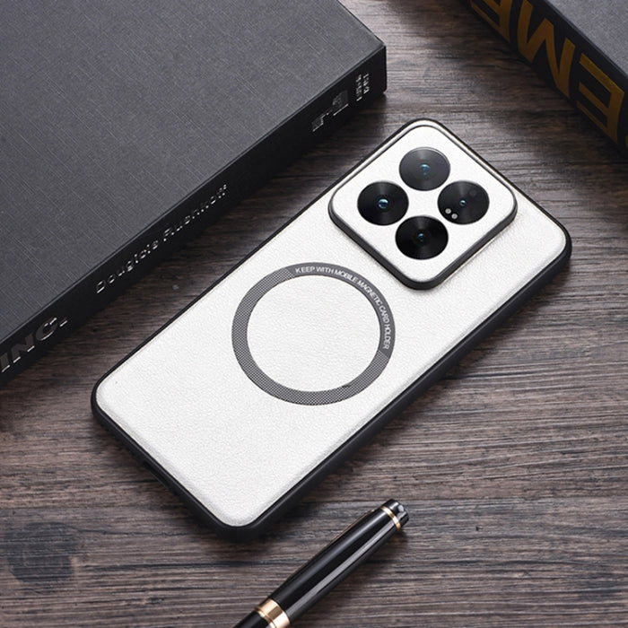 Caja magnética del teléfono de MagSafe de la PU de la textura del paño, For Xiaomi 17T 5G, For Xiaomi 17 Pro Max, For Xiaomi 15T Pro, For Xiaomi 15T, For Xiaomi 14T Pro, For Xiaomi 14T, For Xiaomi 14 Pro, For Xiaomi Redmi K60