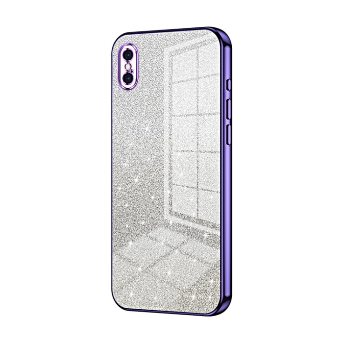 Caja de teléfono galvanizada con polvo de brillo degradado, For iPhone 11 Pro Max, For iPhone 11, For iPhone 11 Pro, For iPhone X / XS, For iPhone XR, For iPhone XS Max, For iPhone 8 Plus / 7 Plus