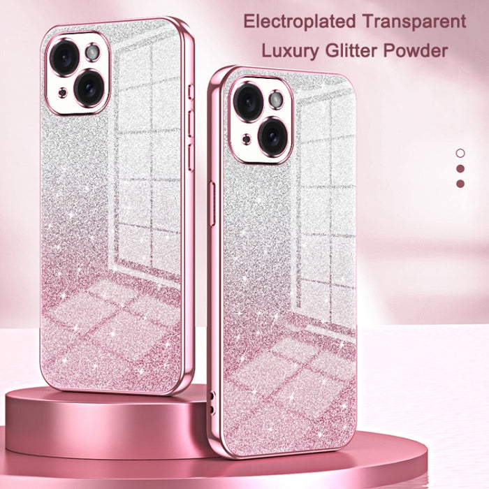 Caja de teléfono galvanizada con polvo de brillo degradado, For iPhone 11 Pro Max, For iPhone 11, For iPhone 11 Pro, For iPhone X / XS, For iPhone XR, For iPhone XS Max, For iPhone 8 Plus / 7 Plus