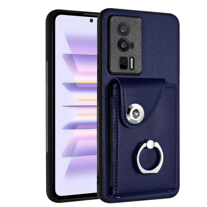 Caja del teléfono de la PU del tenedor del anillo del bolso de la tarjeta del órgano, For Xiaomi Redmi A3 4G, For Xiaomi Redmi Note 13 Pro 4G Global, For Xiaomi Redmi Note 13 4G Global, For Xiaomi Redmi 13C 5G / Redmi 13R                               ...