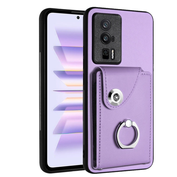 Caja del teléfono de la PU del tenedor del anillo del bolso de la tarjeta del órgano, For Xiaomi Redmi A3 4G, For Xiaomi Redmi Note 13 Pro 4G Global, For Xiaomi Redmi Note 13 4G Global, For Xiaomi Redmi 13C 5G / Redmi 13R                               ...