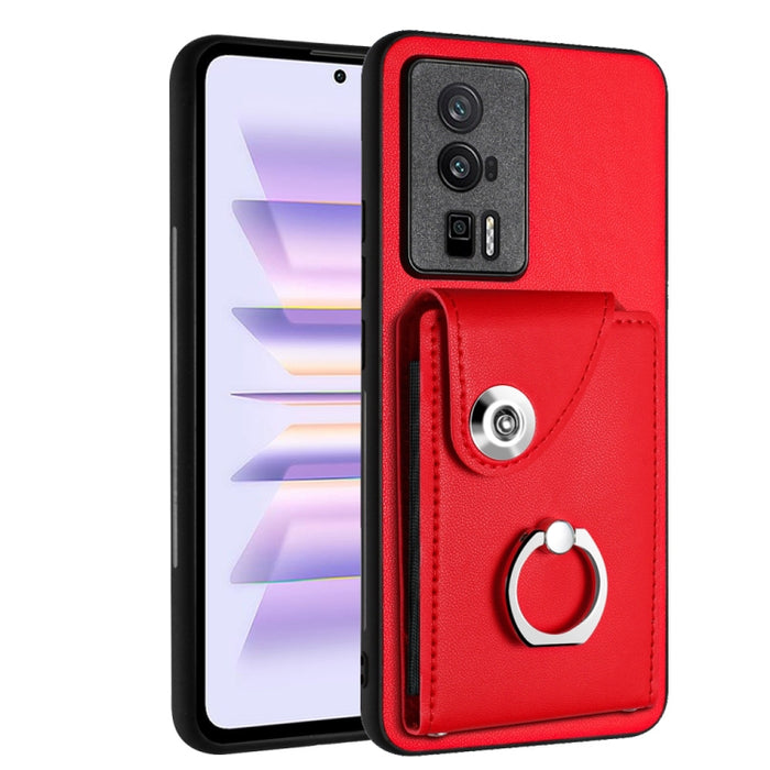 Caja del teléfono de la PU del tenedor del anillo del bolso de la tarjeta del órgano, For Xiaomi Redmi A3 4G, For Xiaomi Redmi Note 13 Pro 4G Global, For Xiaomi Redmi Note 13 4G Global, For Xiaomi Redmi 13C 5G / Redmi 13R                               ...