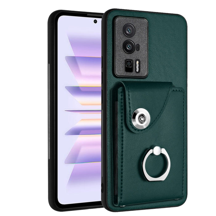 Caja del teléfono de la PU del tenedor del anillo del bolso de la tarjeta del órgano, For Xiaomi Redmi A3 4G, For Xiaomi Redmi Note 13 Pro 4G Global, For Xiaomi Redmi Note 13 4G Global, For Xiaomi Redmi 13C 5G / Redmi 13R                               ...