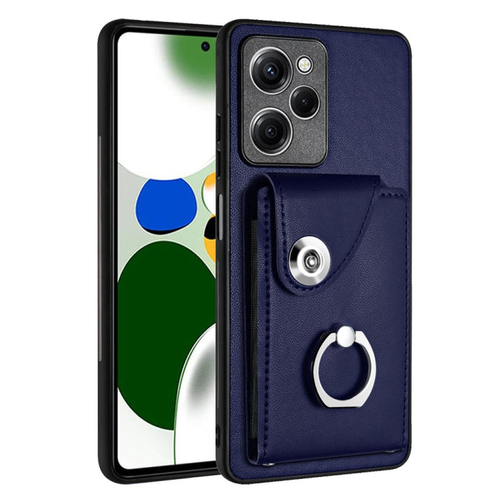 Caja del teléfono de la PU del tenedor del anillo del bolso de la tarjeta del órgano, For Xiaomi Redmi A3 4G, For Xiaomi Redmi Note 13 Pro 4G Global, For Xiaomi Redmi Note 13 4G Global, For Xiaomi Redmi 13C 5G / Redmi 13R                               ...