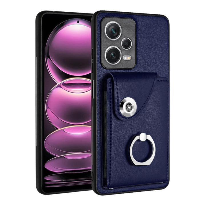 Caja del teléfono de la PU del tenedor del anillo del bolso de la tarjeta del órgano, For Xiaomi Redmi A3 4G, For Xiaomi Redmi Note 13 Pro 4G Global, For Xiaomi Redmi Note 13 4G Global, For Xiaomi Redmi 13C 5G / Redmi 13R                               ...