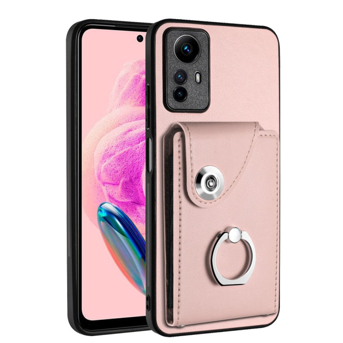 Caja del teléfono de la PU del tenedor del anillo del bolso de la tarjeta del órgano, For Xiaomi Redmi A3 4G, For Xiaomi Redmi Note 13 Pro 4G Global, For Xiaomi Redmi Note 13 4G Global, For Xiaomi Redmi 13C 5G / Redmi 13R                               ...