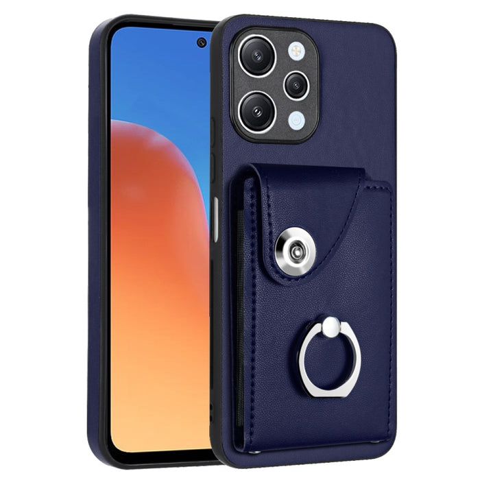 Caja del teléfono de la PU del tenedor del anillo del bolso de la tarjeta del órgano, For Xiaomi Redmi A3 4G, For Xiaomi Redmi Note 13 Pro 4G Global, For Xiaomi Redmi Note 13 4G Global, For Xiaomi Redmi 13C 5G / Redmi 13R                               ...