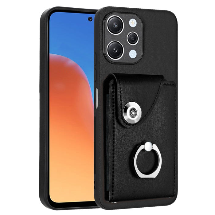 Caja del teléfono de la PU del tenedor del anillo del bolso de la tarjeta del órgano, For Xiaomi Redmi A3 4G, For Xiaomi Redmi Note 13 Pro 4G Global, For Xiaomi Redmi Note 13 4G Global, For Xiaomi Redmi 13C 5G / Redmi 13R                               ...