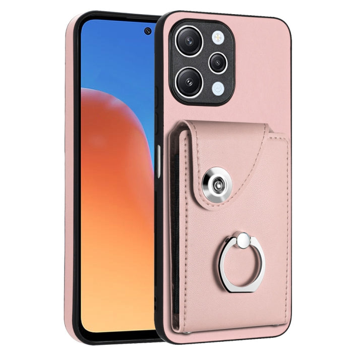 Caja del teléfono de la PU del tenedor del anillo del bolso de la tarjeta del órgano, For Xiaomi Redmi A3 4G, For Xiaomi Redmi Note 13 Pro 4G Global, For Xiaomi Redmi Note 13 4G Global, For Xiaomi Redmi 13C 5G / Redmi 13R                               ...